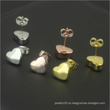 Moda senhoras brincos brincos de aço inoxidável jóias brincos coração (hdx1146)